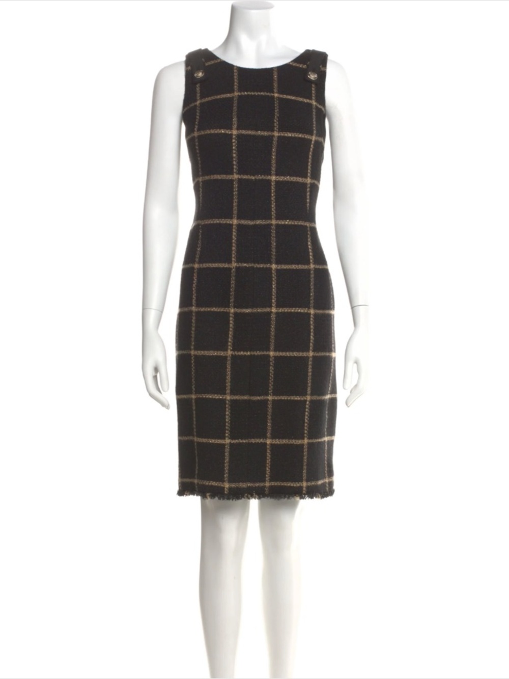 Chanel Fall 2009 Black Gold Lesage Fantasy Tweed Dress FR 38